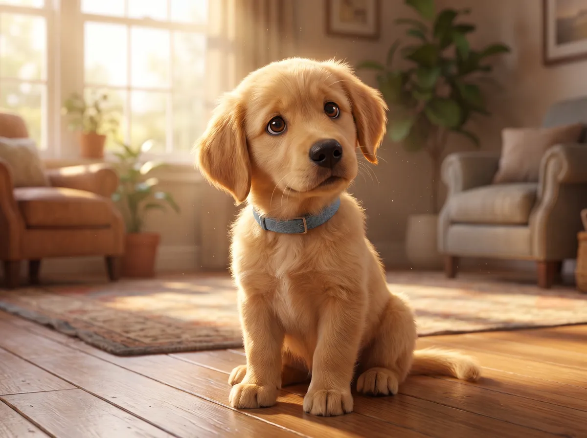 Puppy, young golden retriever